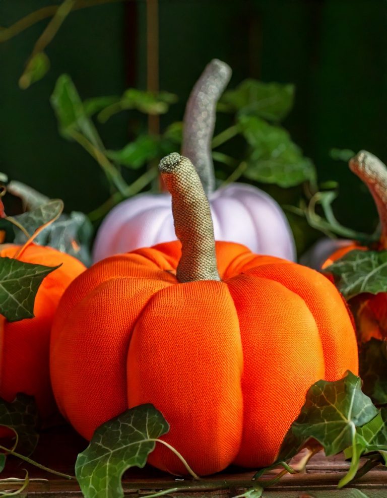 Fabric-Wrapped Foam Pumpkins