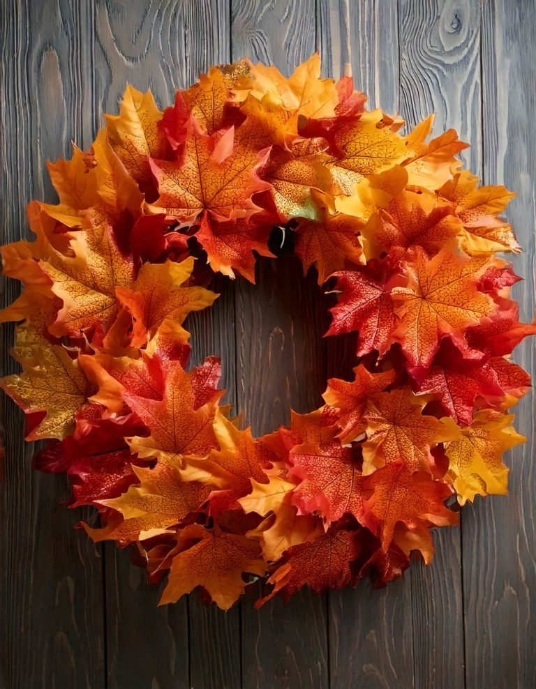 Faux Maple Leaf Floral Wreath