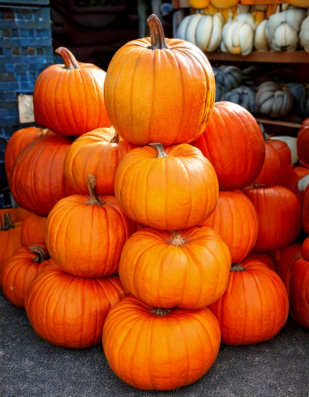 Faux Pumpkin Stack from Discount Stores