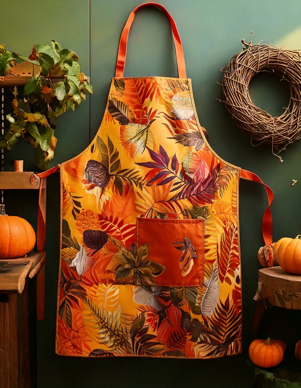 Festive Aprons in Bold Harvest Prints