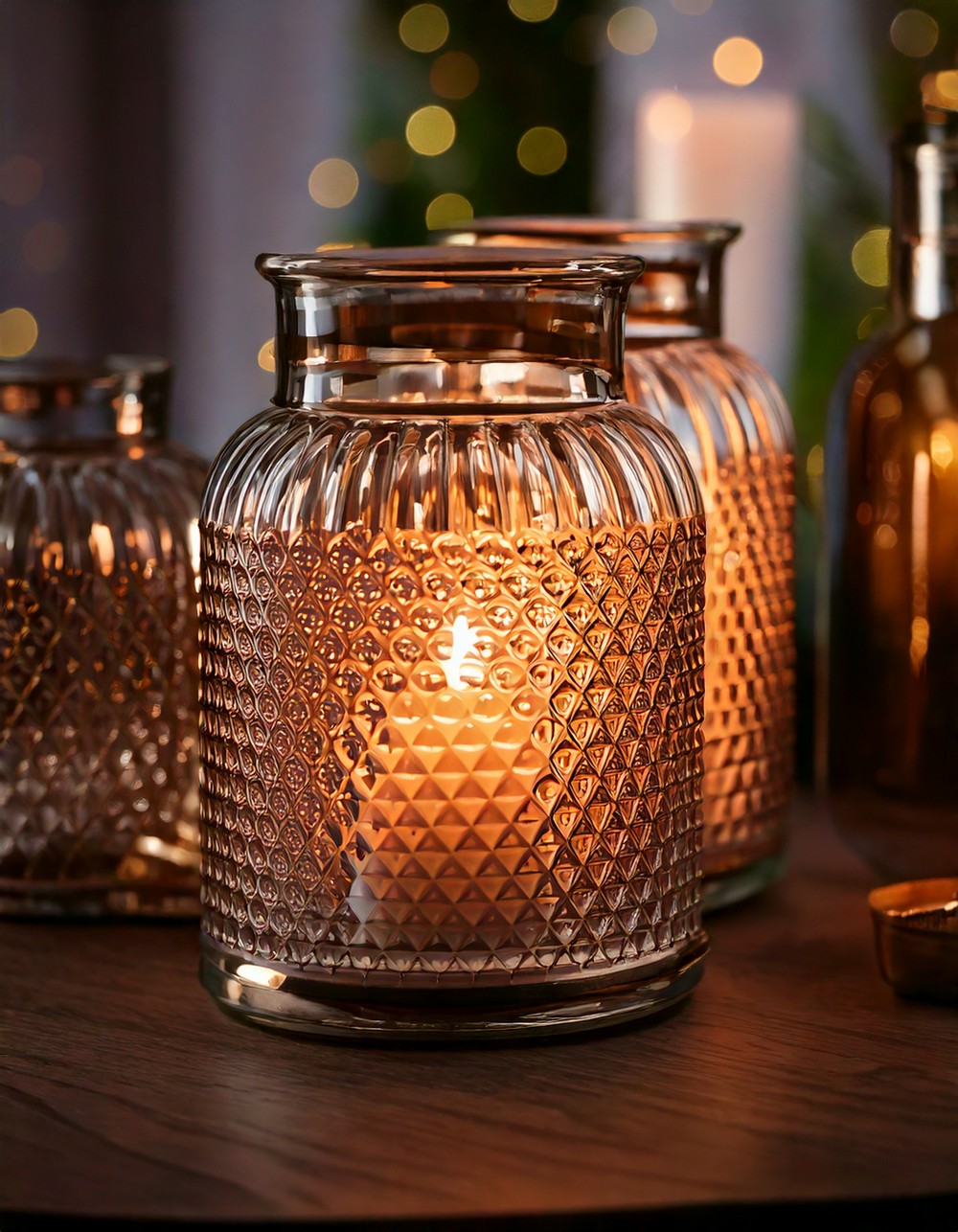 Glass Hurricane Candle Holders