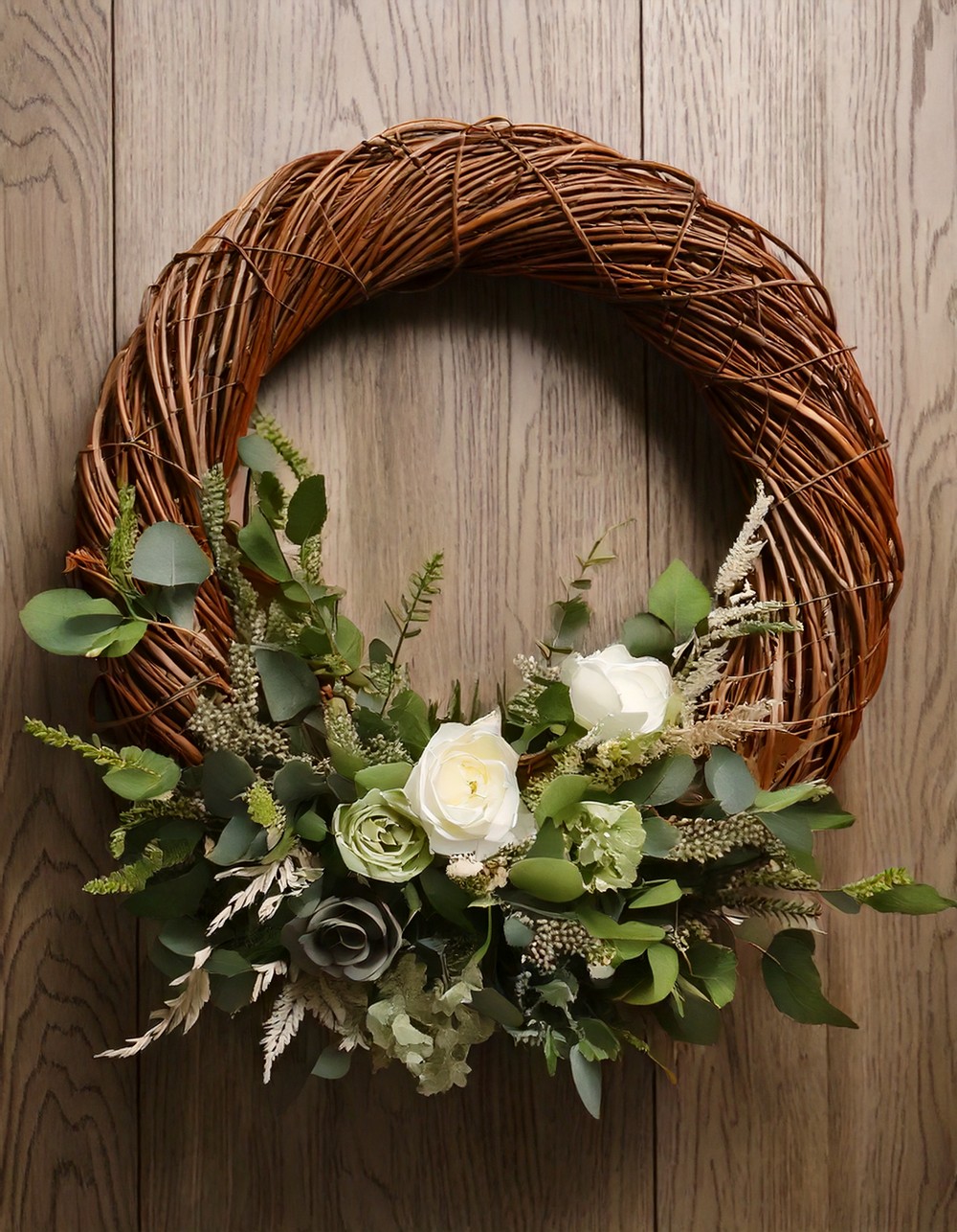 Grapevine Wreath Base with Budget Faux Florals