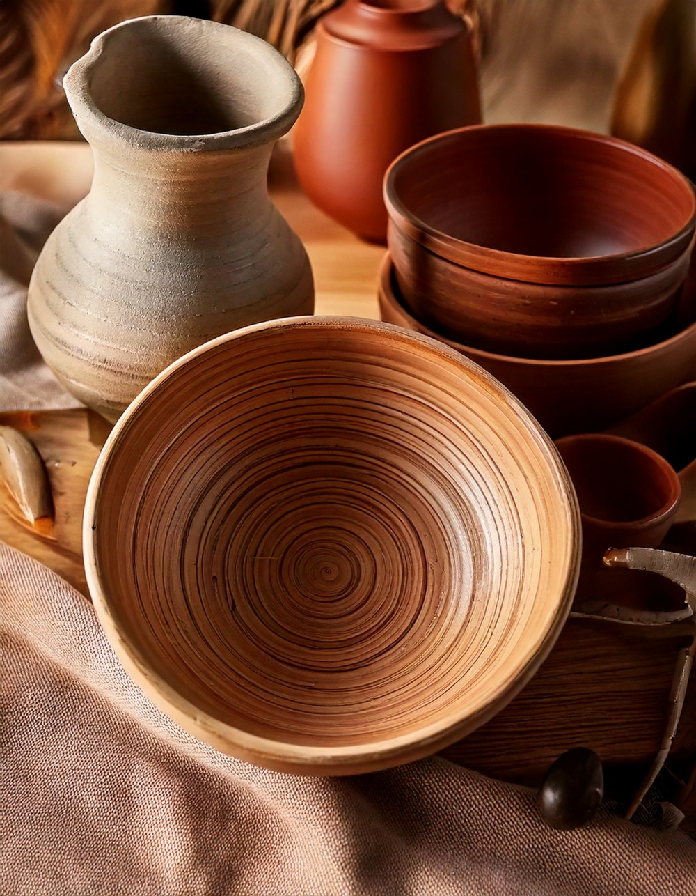 Handmade Pottery in Earthy Tones