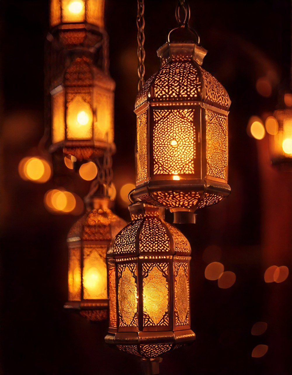 Hanging Lanterns with Warm Glow