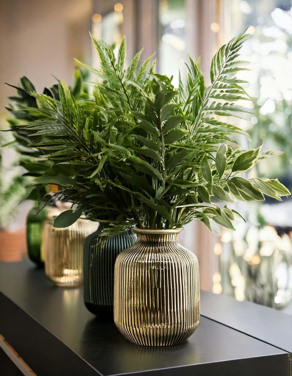 High-End Faux Foliage in Designer Vases