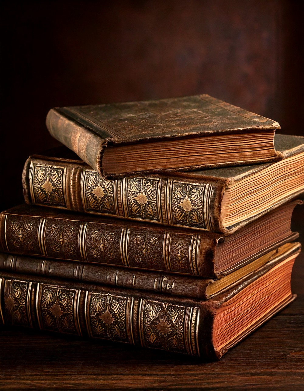Include Vintage Books with Rustic Covers