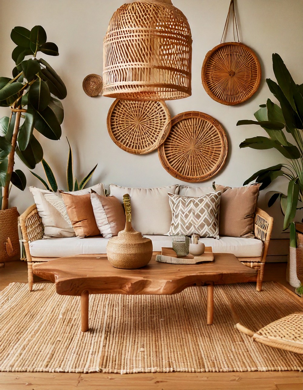 Incorporate Natural Materials Like Rattan and Wood