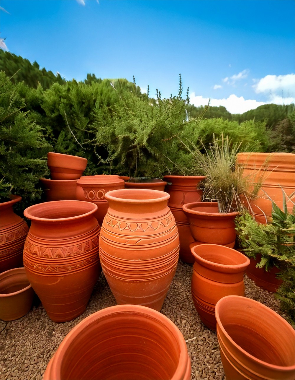 Incorporate Terracotta or Clay Pots