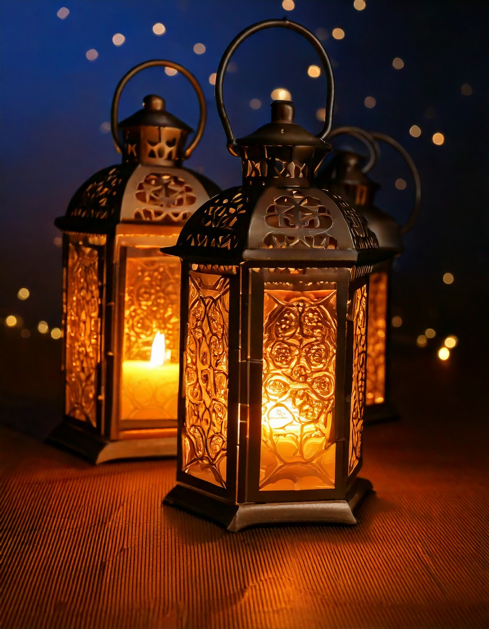 Lanterns with Flickering LED Candles
