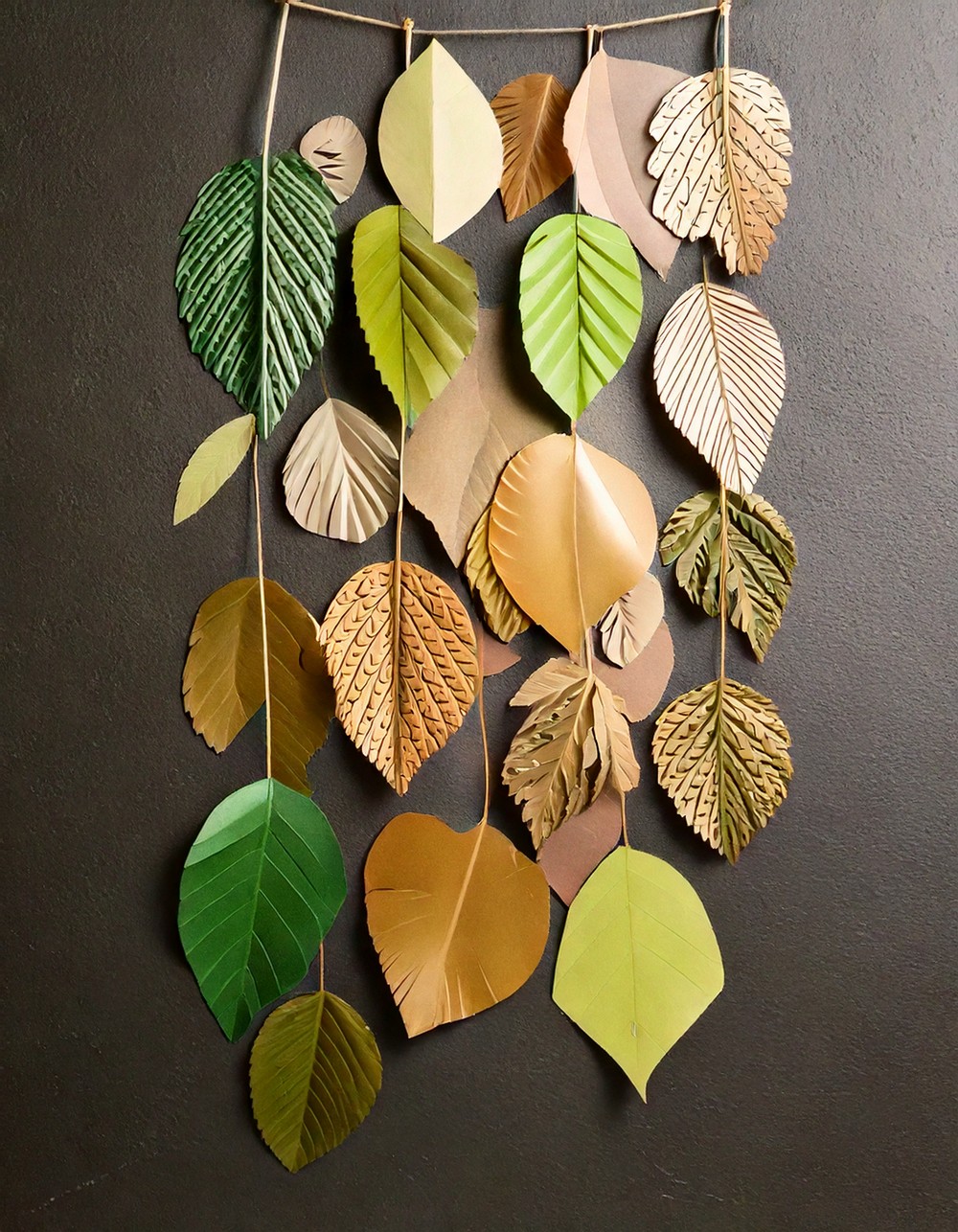 Leaf Garland Made from Scrapbook Paper