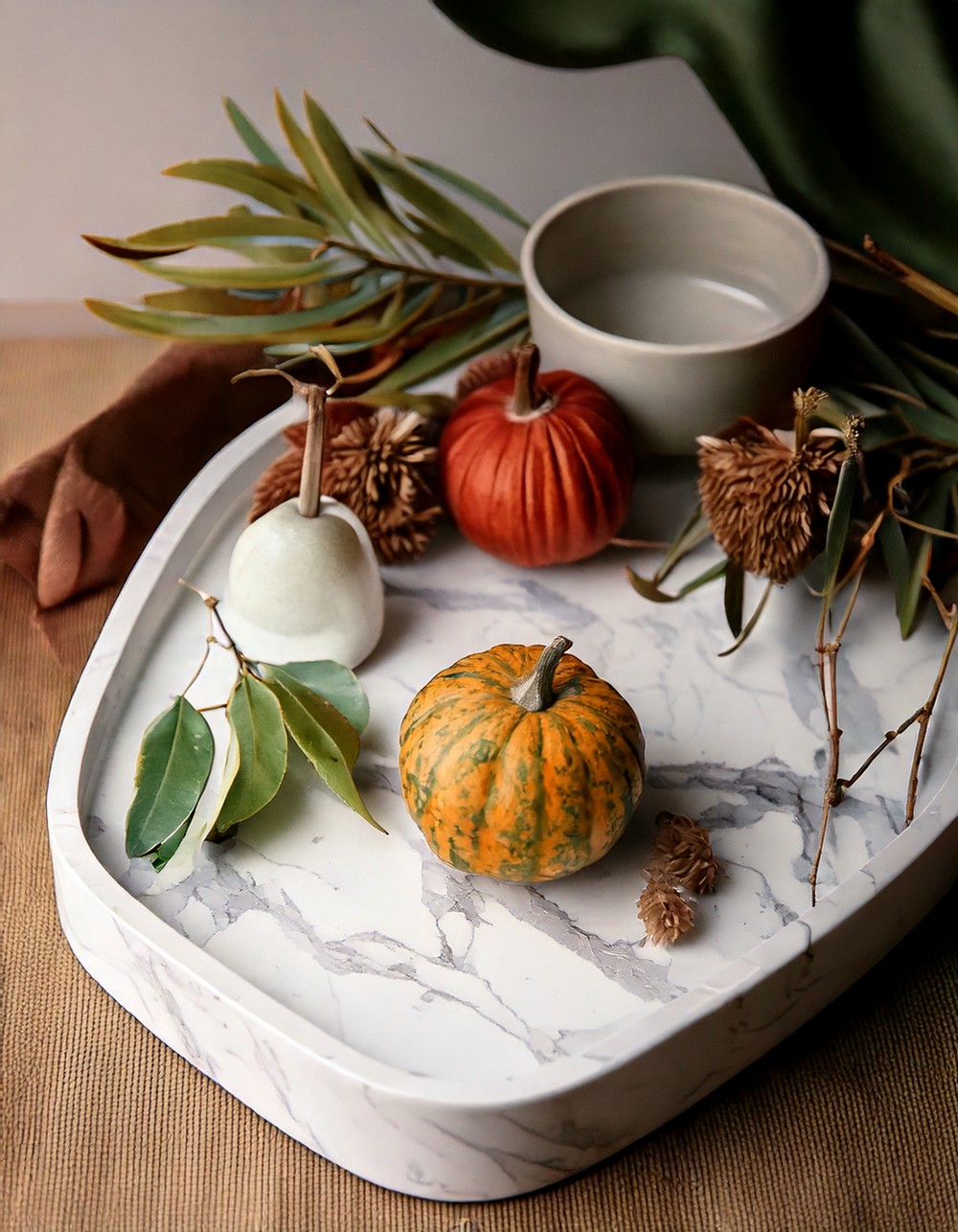 Marble Tray with Seasonal Accents
