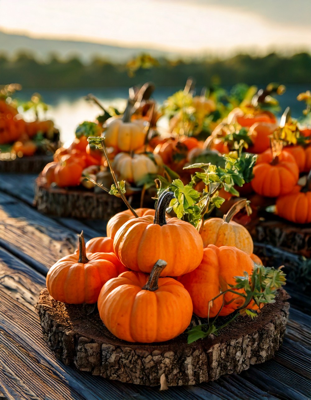 Mini Pumpkin Centerpieces on the Island