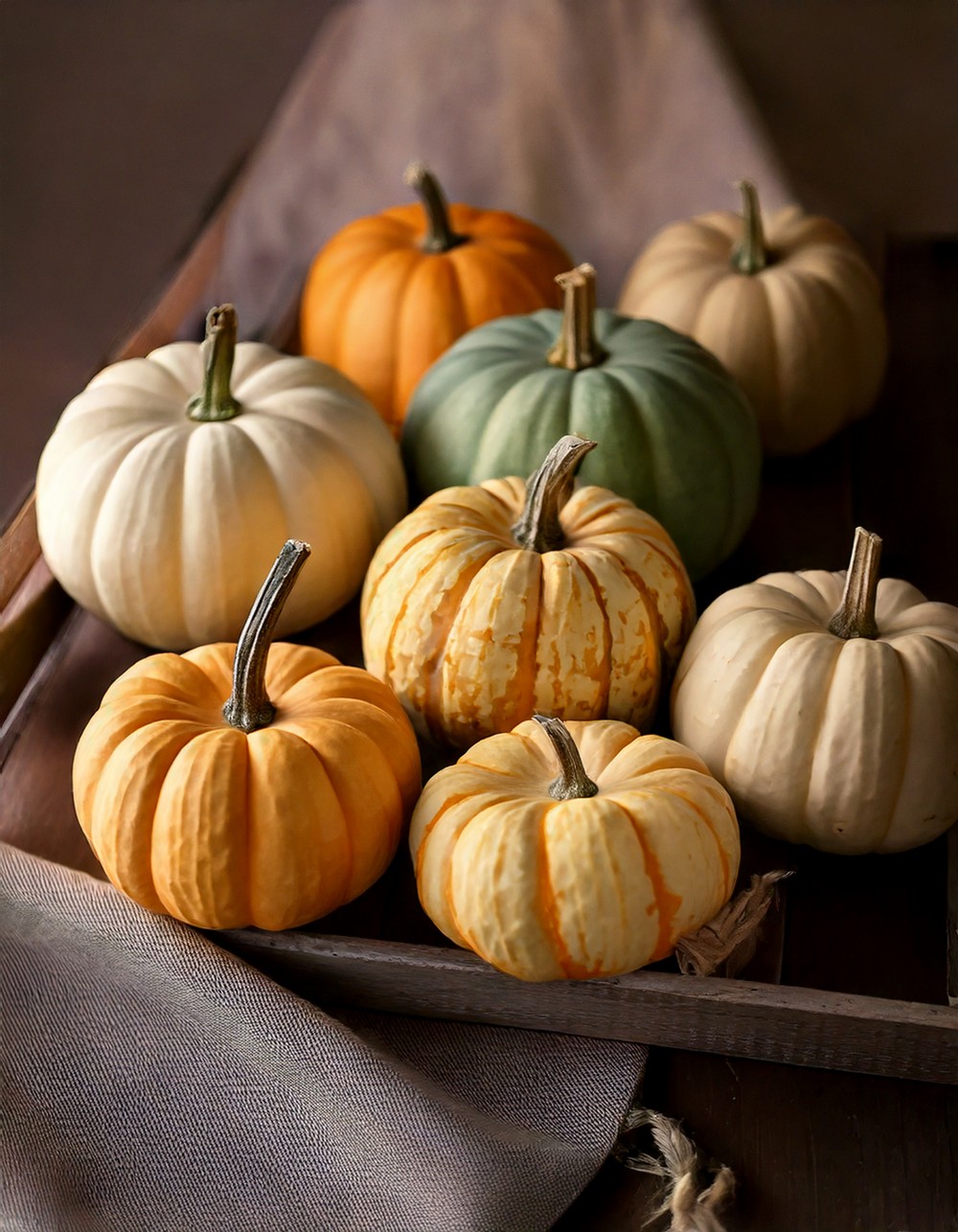 Mini Pumpkins in Muted Natural Shades