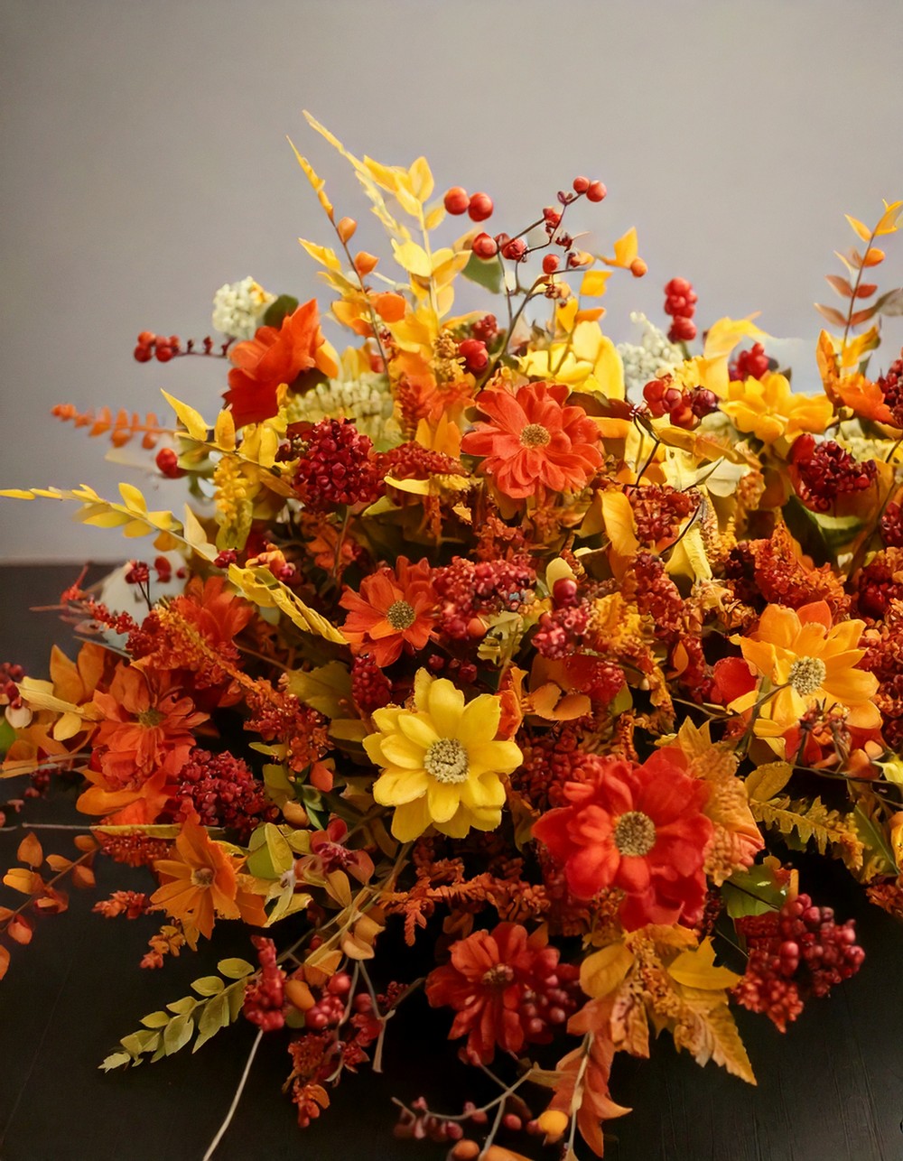 Mix in Small Faux Florals in Fall Tones