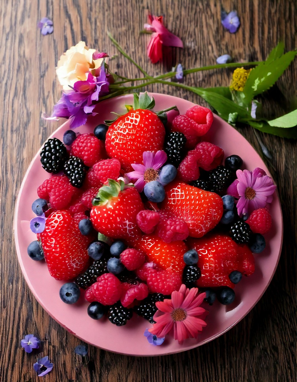 Mixed Berry and Floral Tabletop Accent