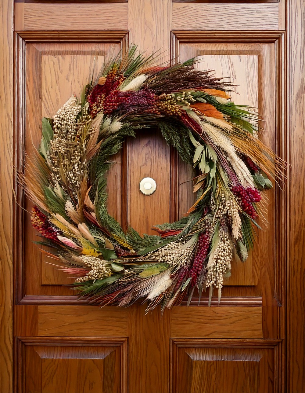 Multi-Toned Wreath on the Pantry Door