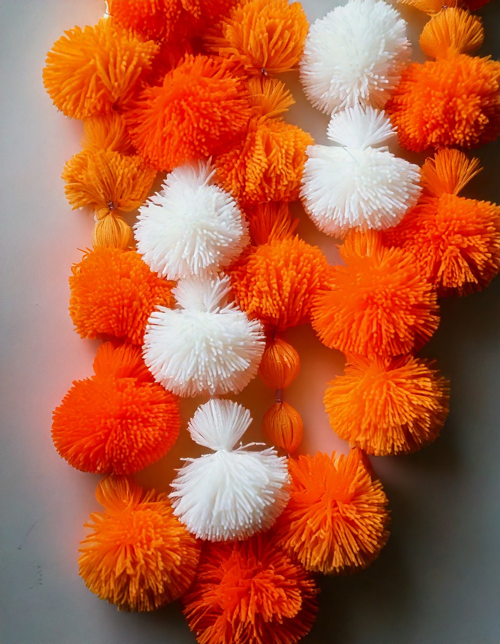 Orange and White Pom-Pom Garland