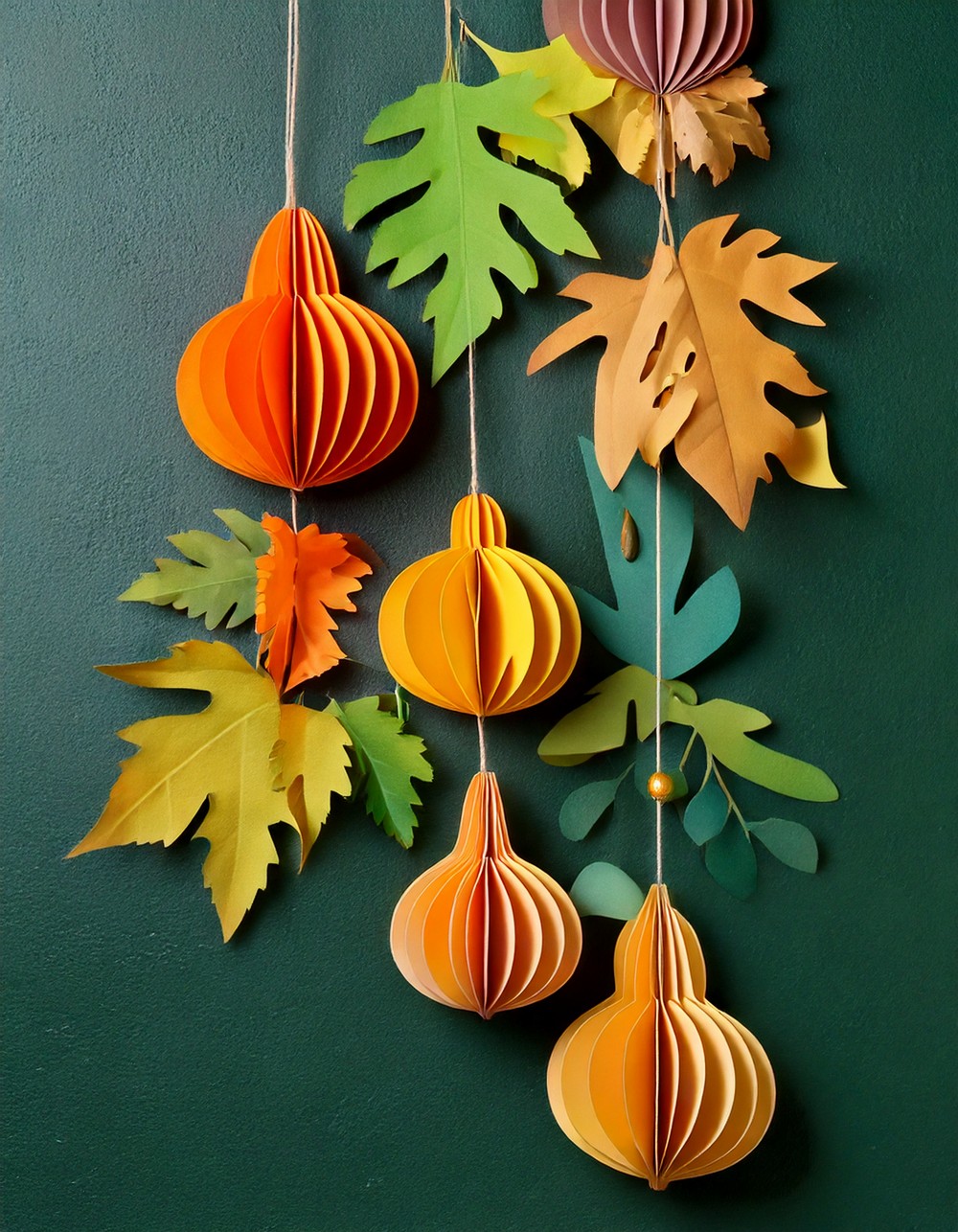 Paper Cut-Out Leaf and Gourd Garland