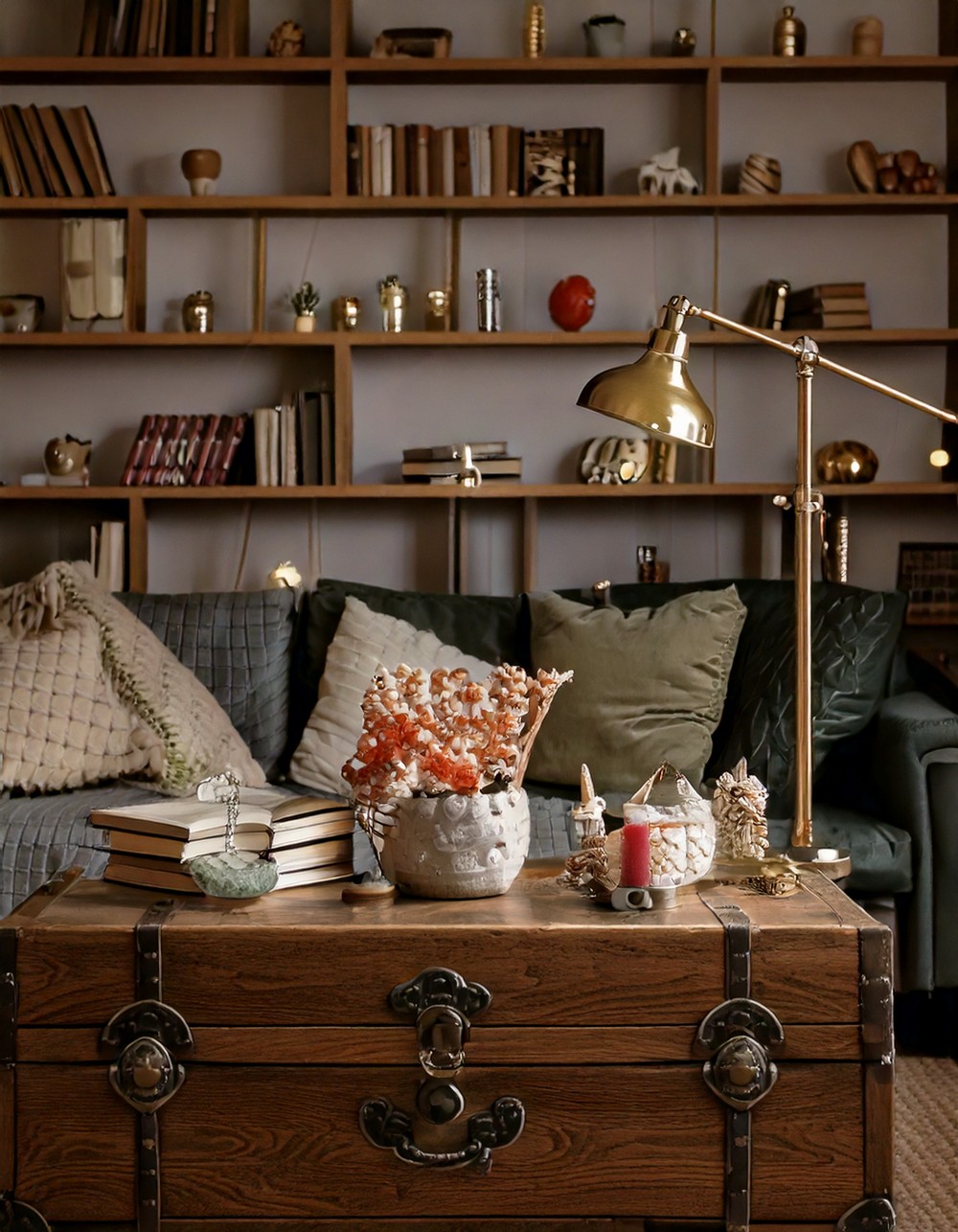 Personal Touches with Books, Crystals, and Trinkets