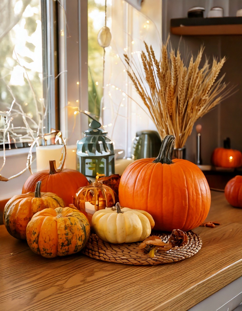 Pumpkin-Themed Countertop Decor