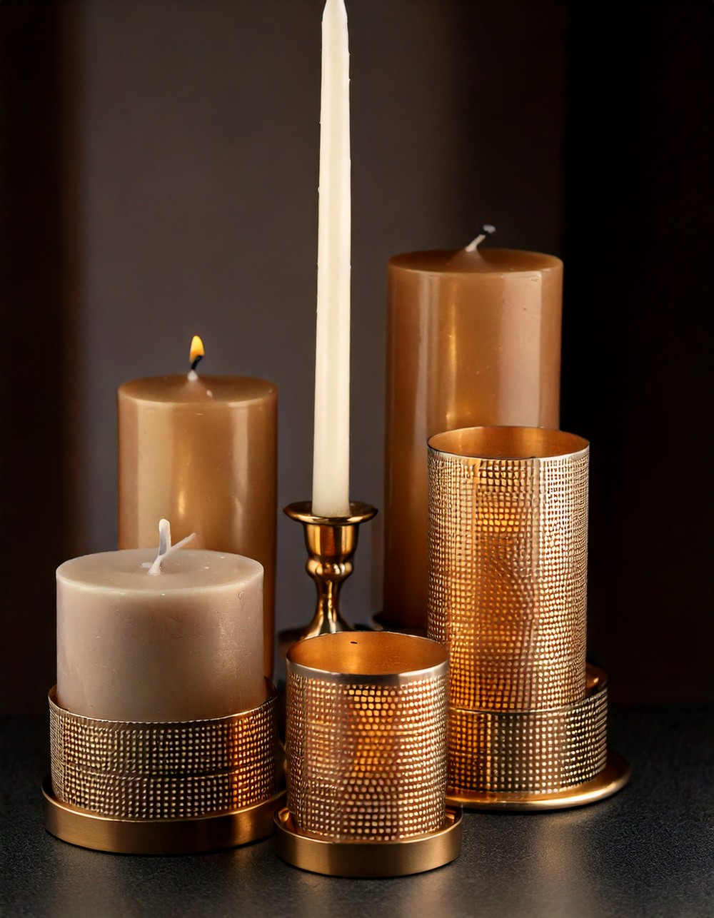 Refined Candle Holders with Taper Candles