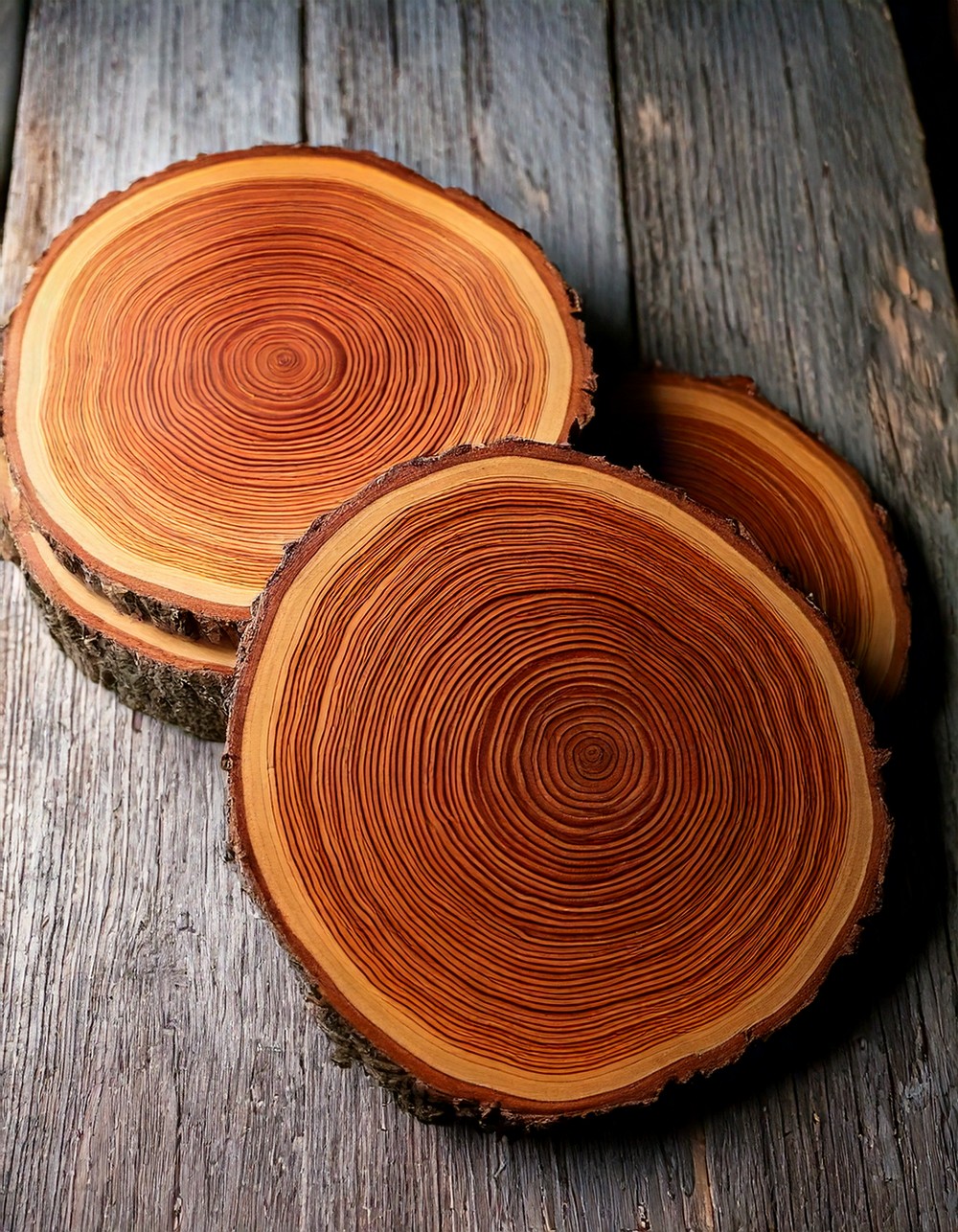 Rustic Coasters Made from Wood Slices