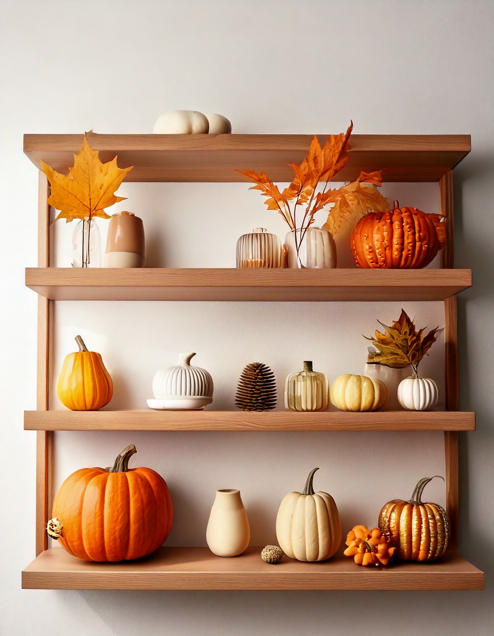 Style Open Shelves with Minimal Autumn Touches