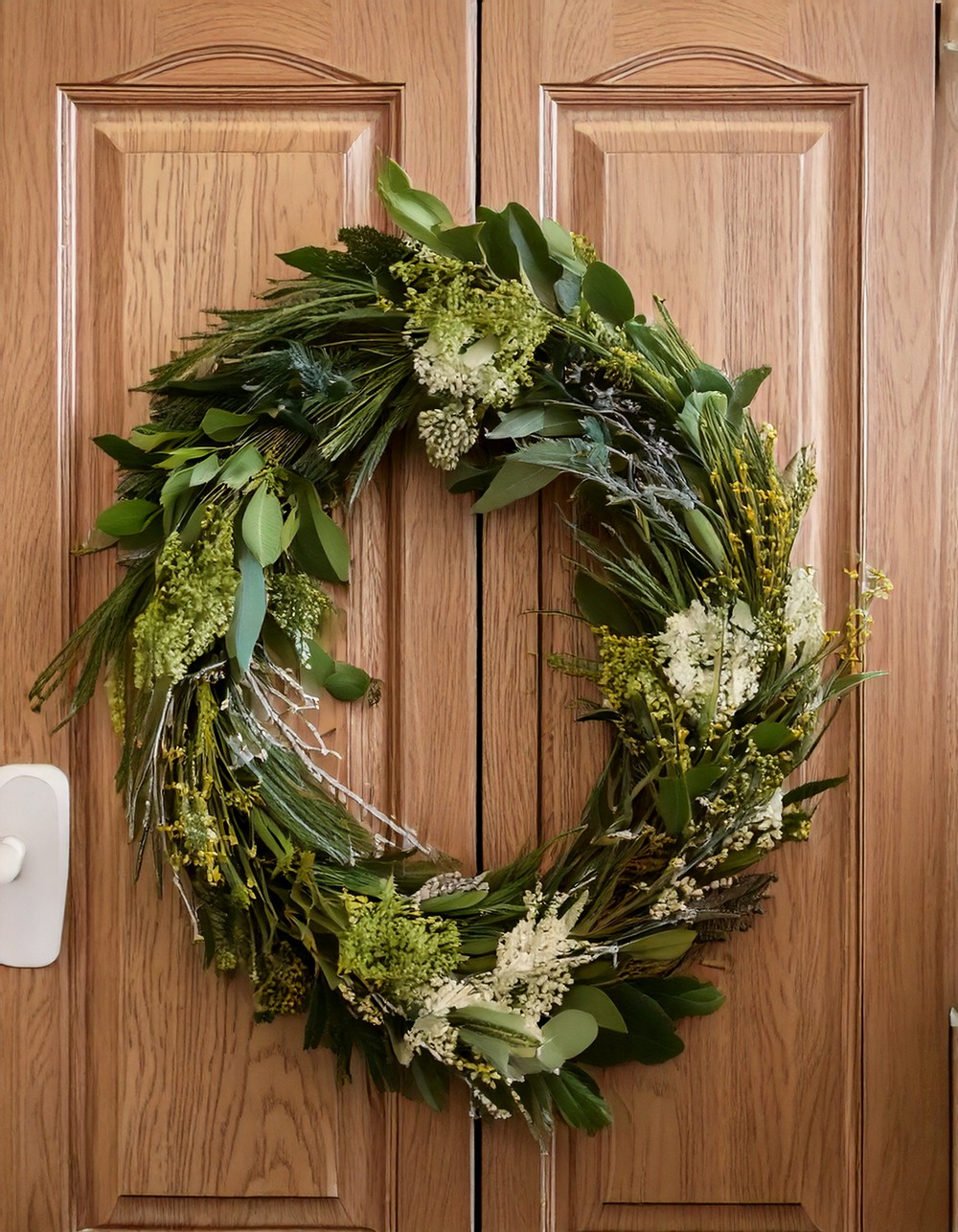Tasteful Wreaths on Pantry or Cabinet Doors