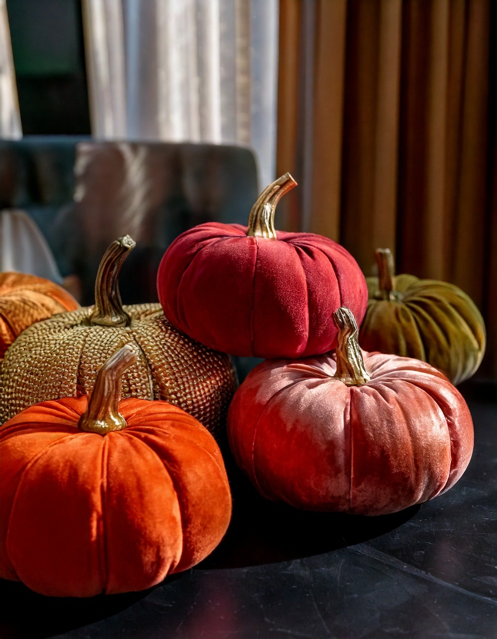 Velvet Pumpkins for a Plush Statement