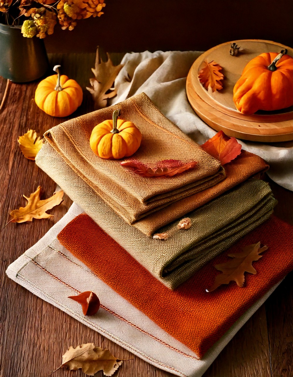 Vintage Fall Linens and Dish Towels