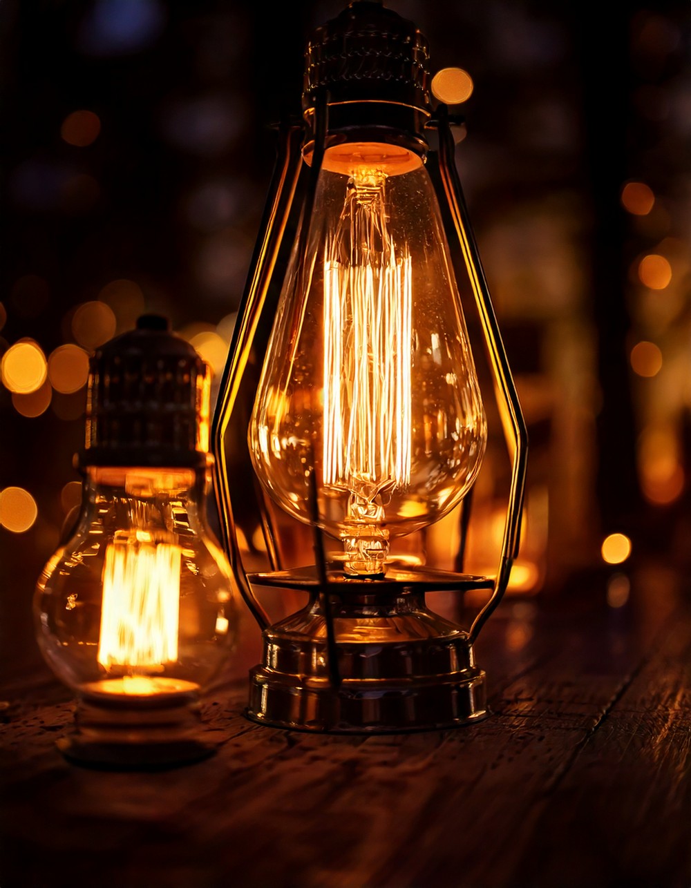 Warm Lighting with Edison Bulbs or Lanterns