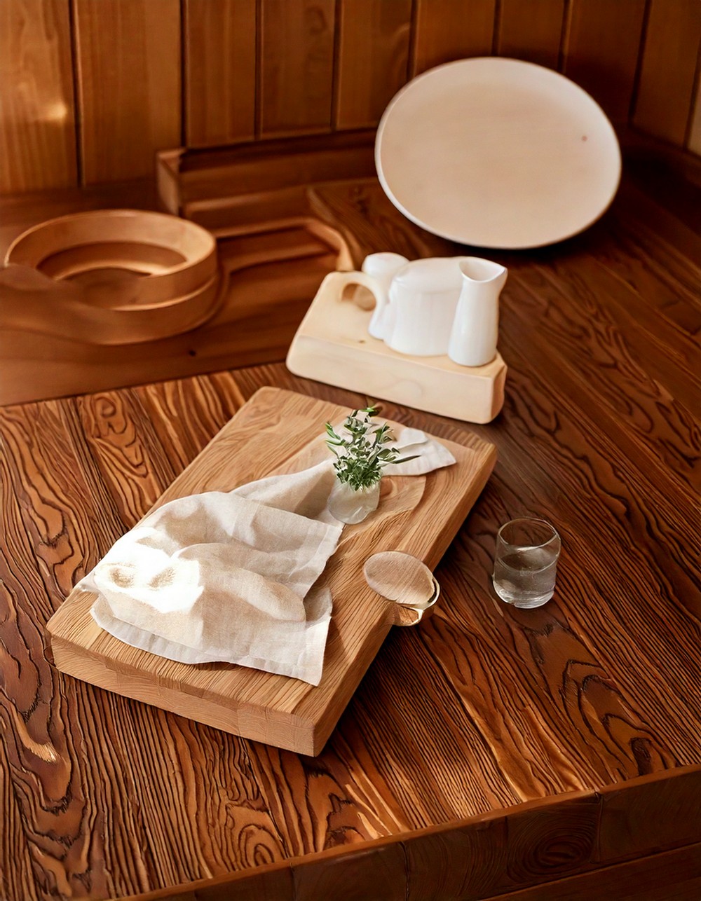 Warm Wood Tones Paired with Creamy Whites