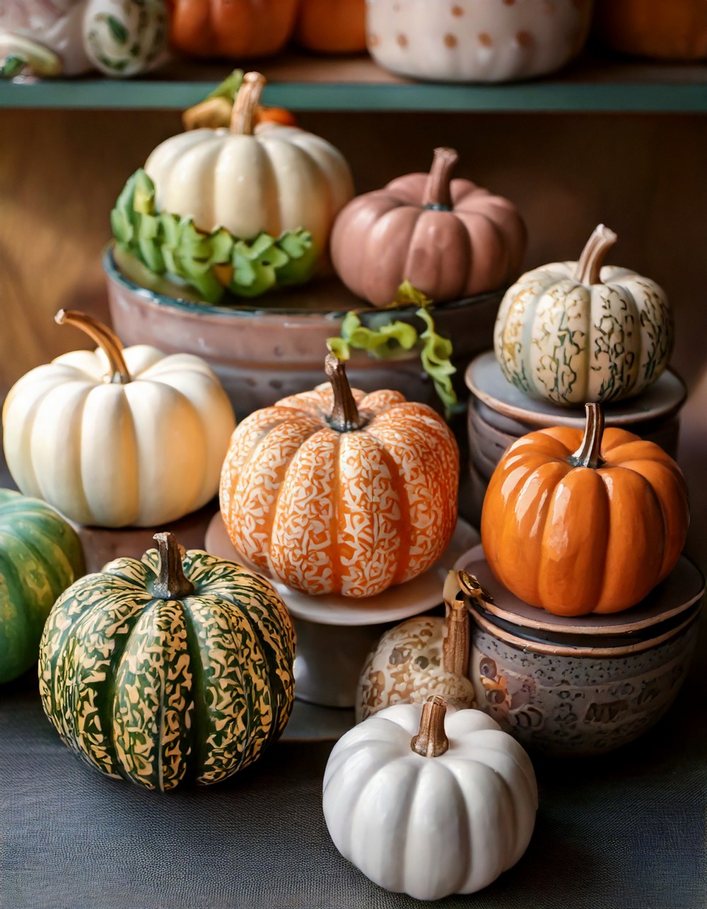 Whimsical Ceramic Pumpkin Collection