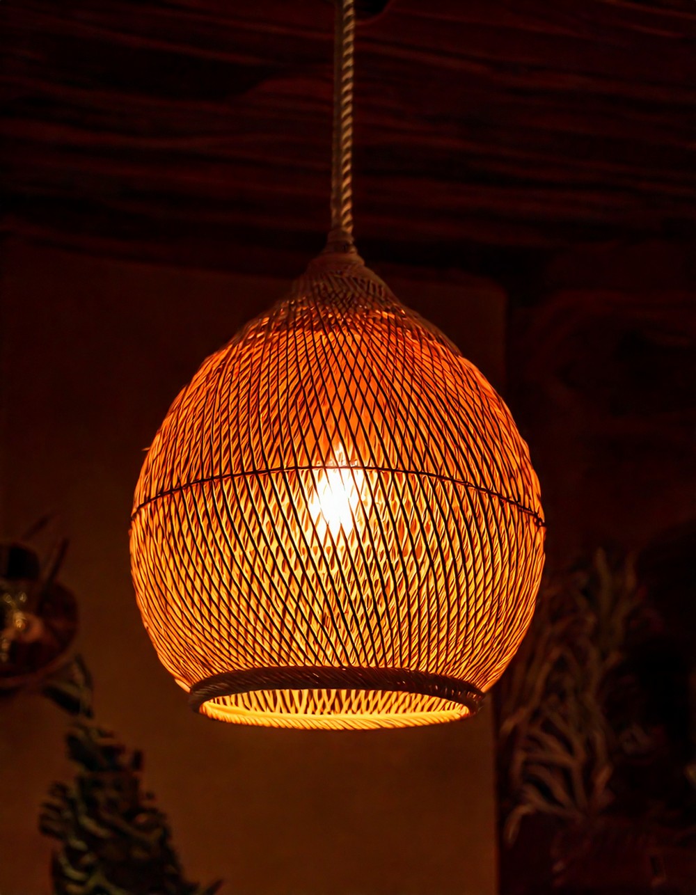 Wicker Pendant Lighting for Warm Glow