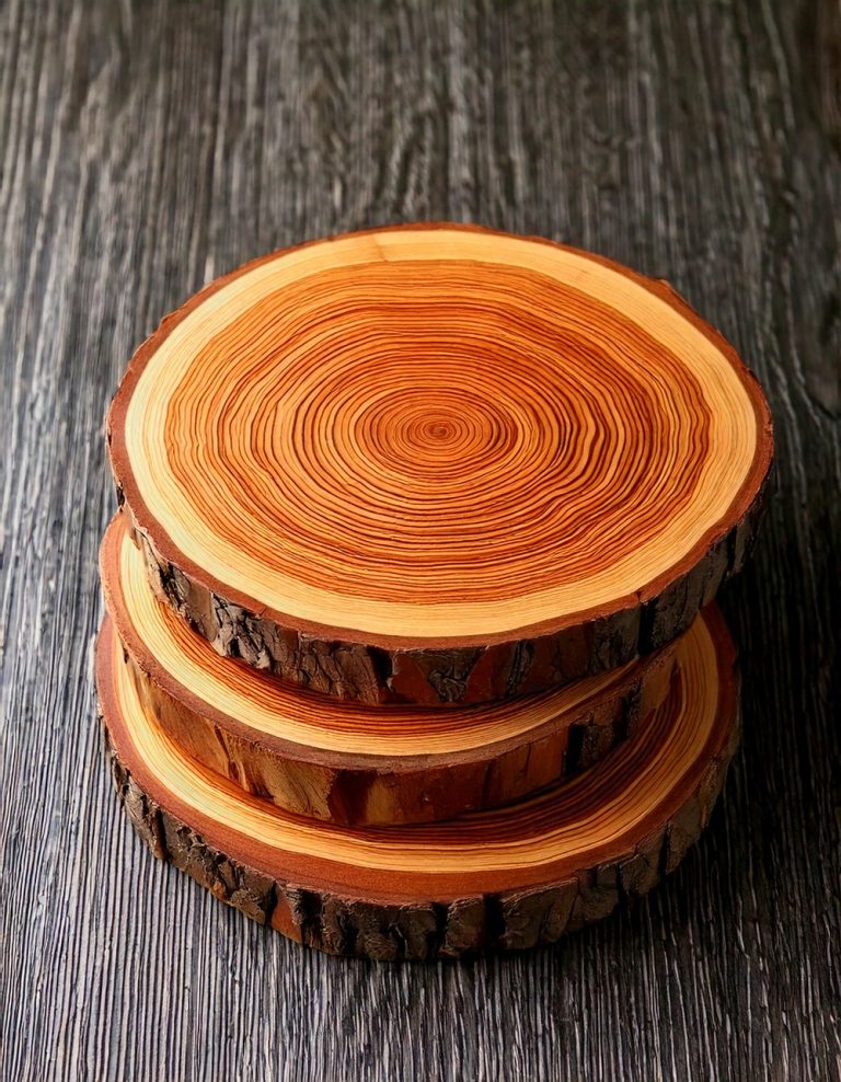 Wood Slice Chargers and Coasters