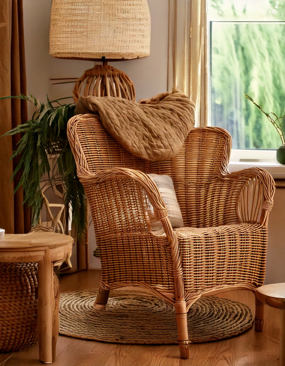 Wood and Wicker Accent Mix