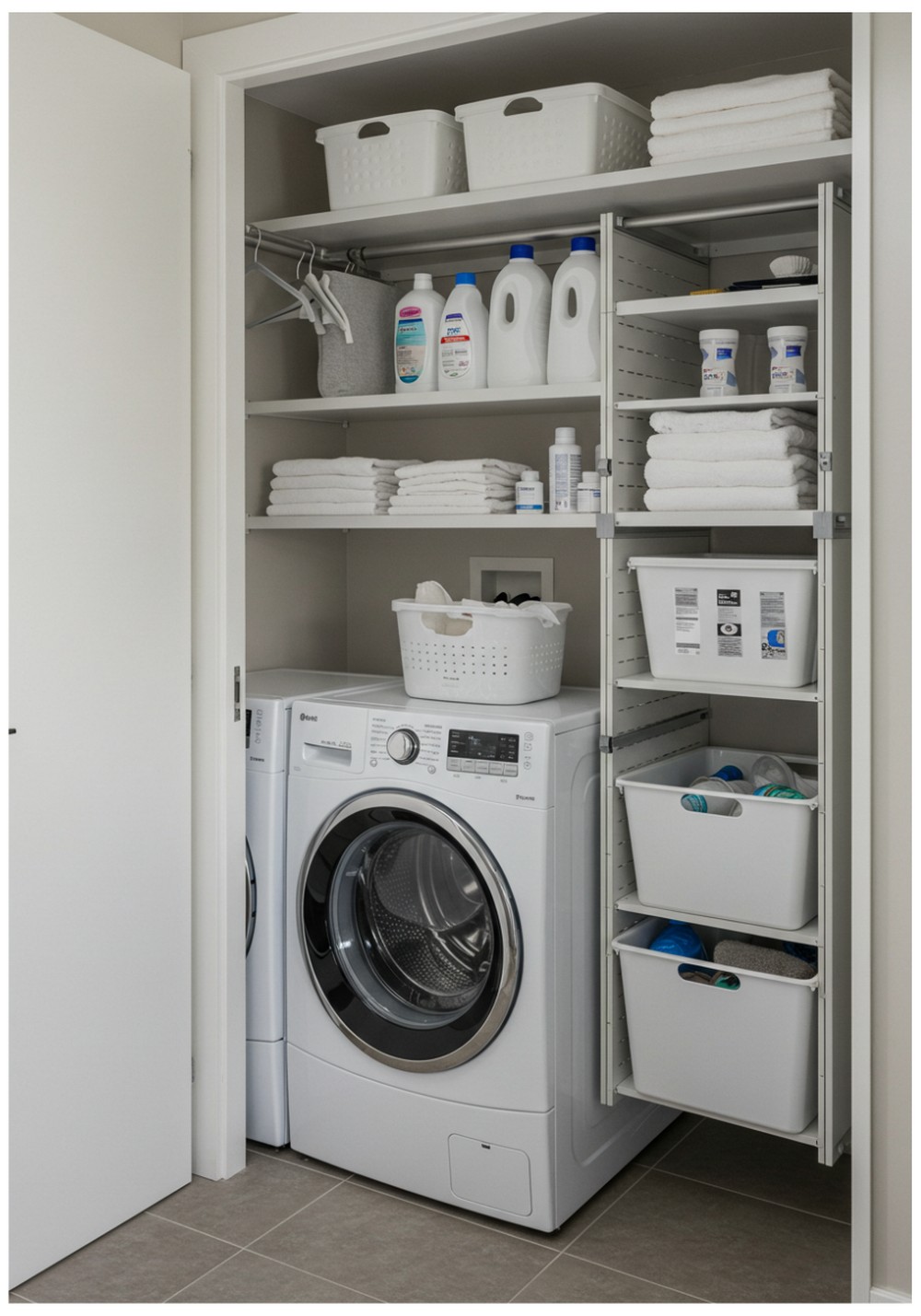 Behind-Washer Gap Shelving