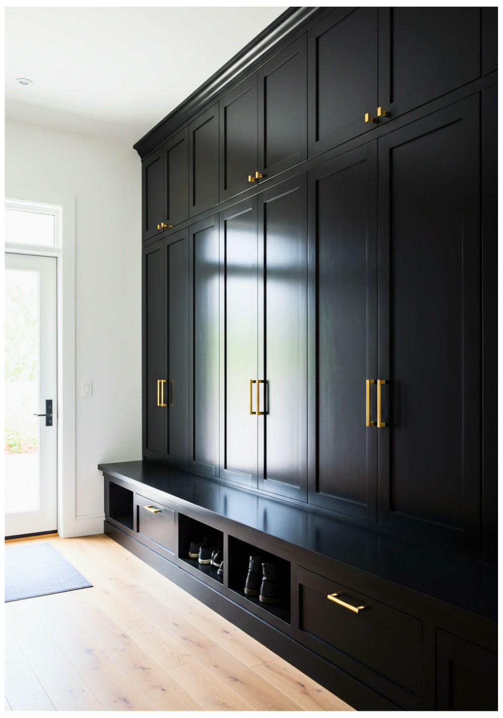 Black Mudroom Cabinets for a Bold and Elegant Touch