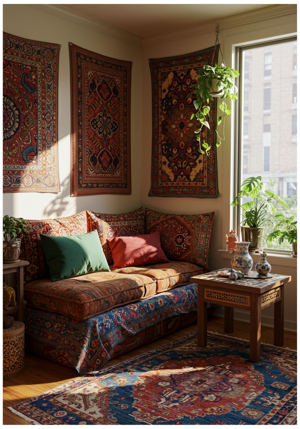 Bohemian Textile-Rich Cozy Corner