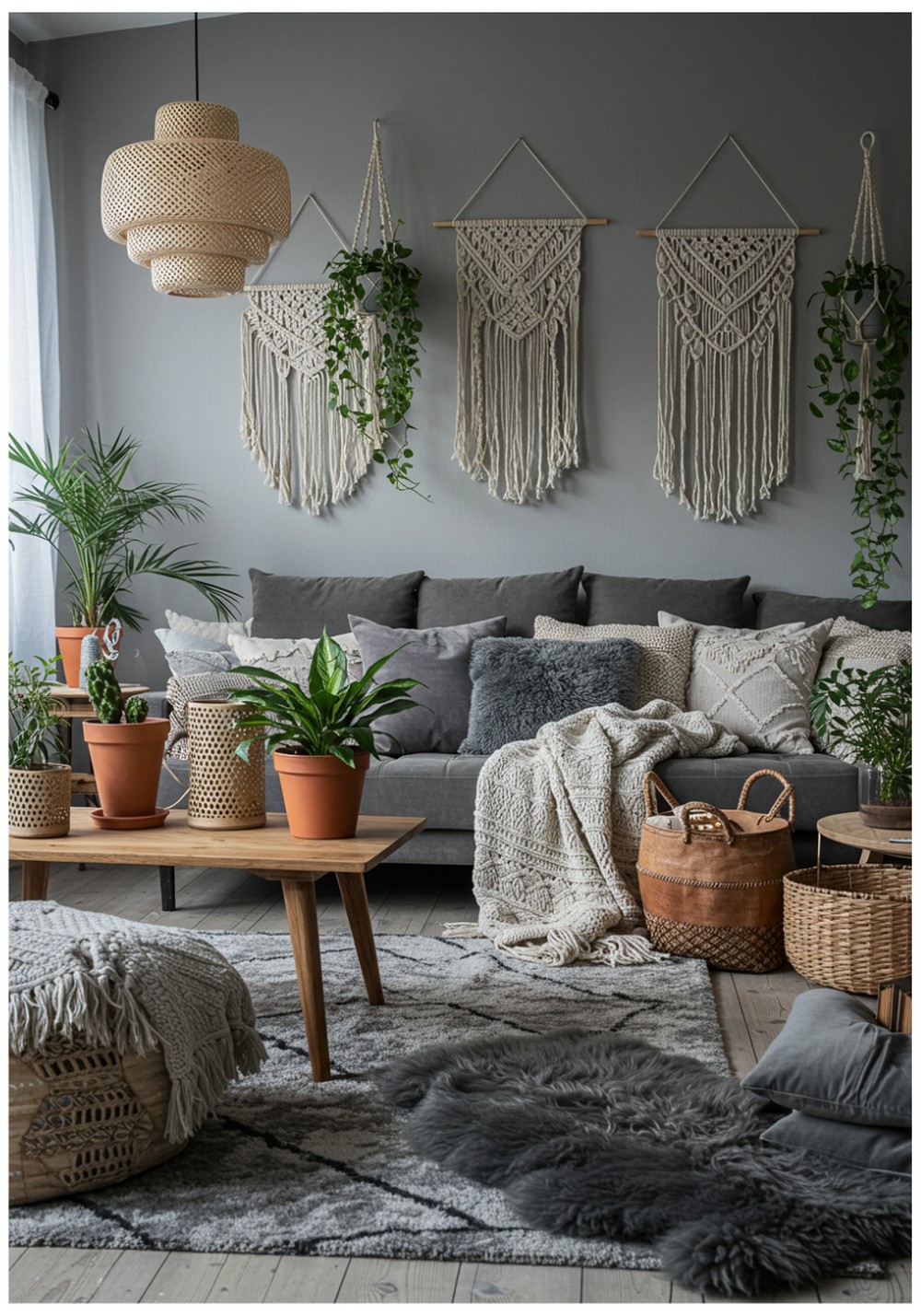 Boho Grey With Natural Textures
