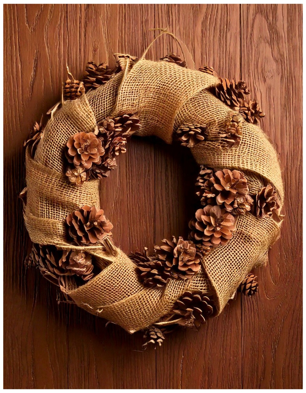 Burlap and Pinecone Fall Wreath
