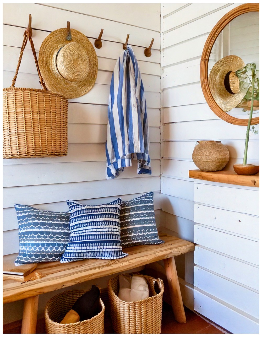 Coastal Beadboard Wall Hooks