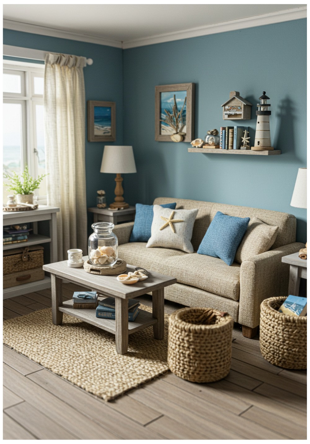 Coastal Blue Accent Wall
