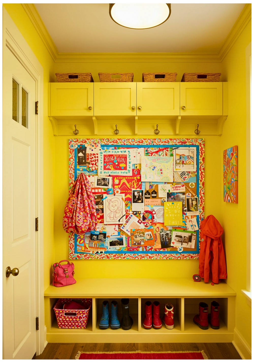 Colorful Bulletin Board to Bring Life to Your Mudroom Space
