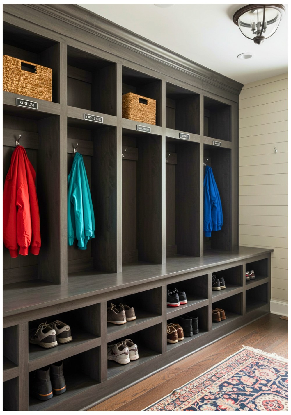 Cubby Wall with Nameplates