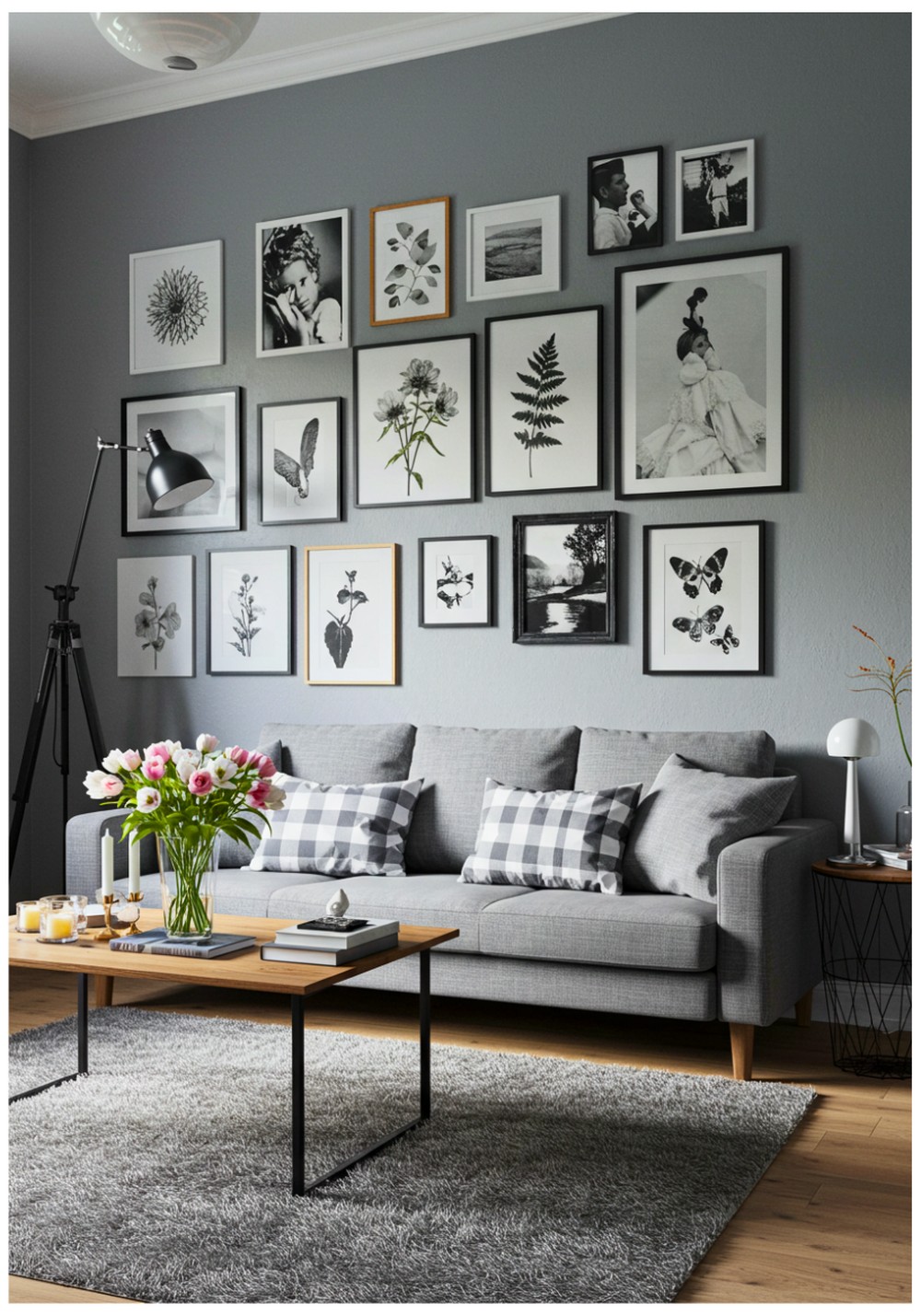 Eclectic Grey Gallery Wall Style