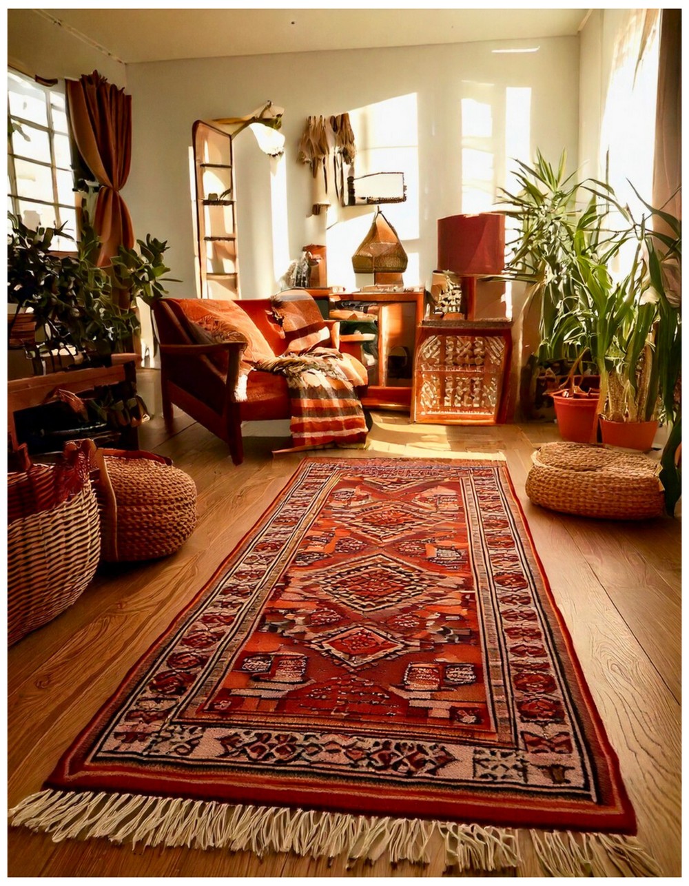 Handwoven Kilim Rug with Earthy Tones