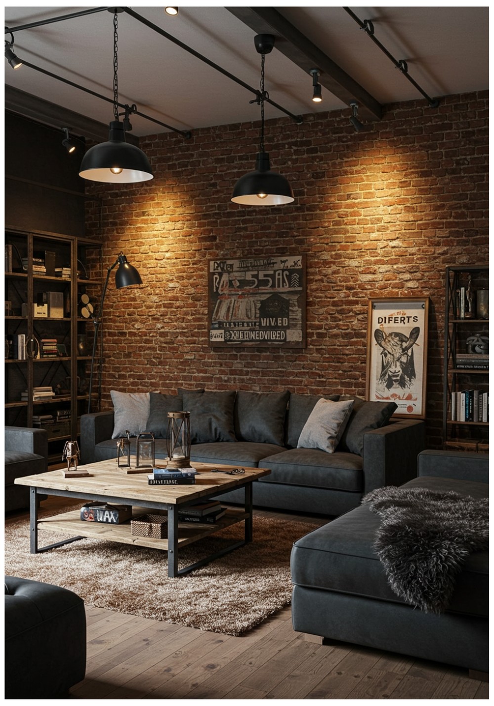 Industrial Chic With Charcoal Grey Accents