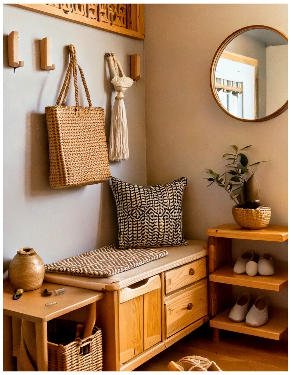 Japanese-Inspired Compact Entryway