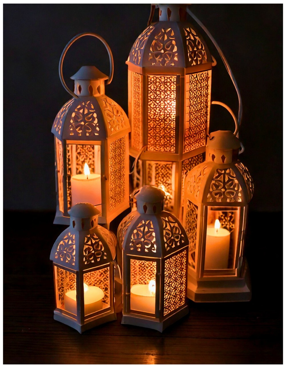 Lantern Cluster with LED Candles